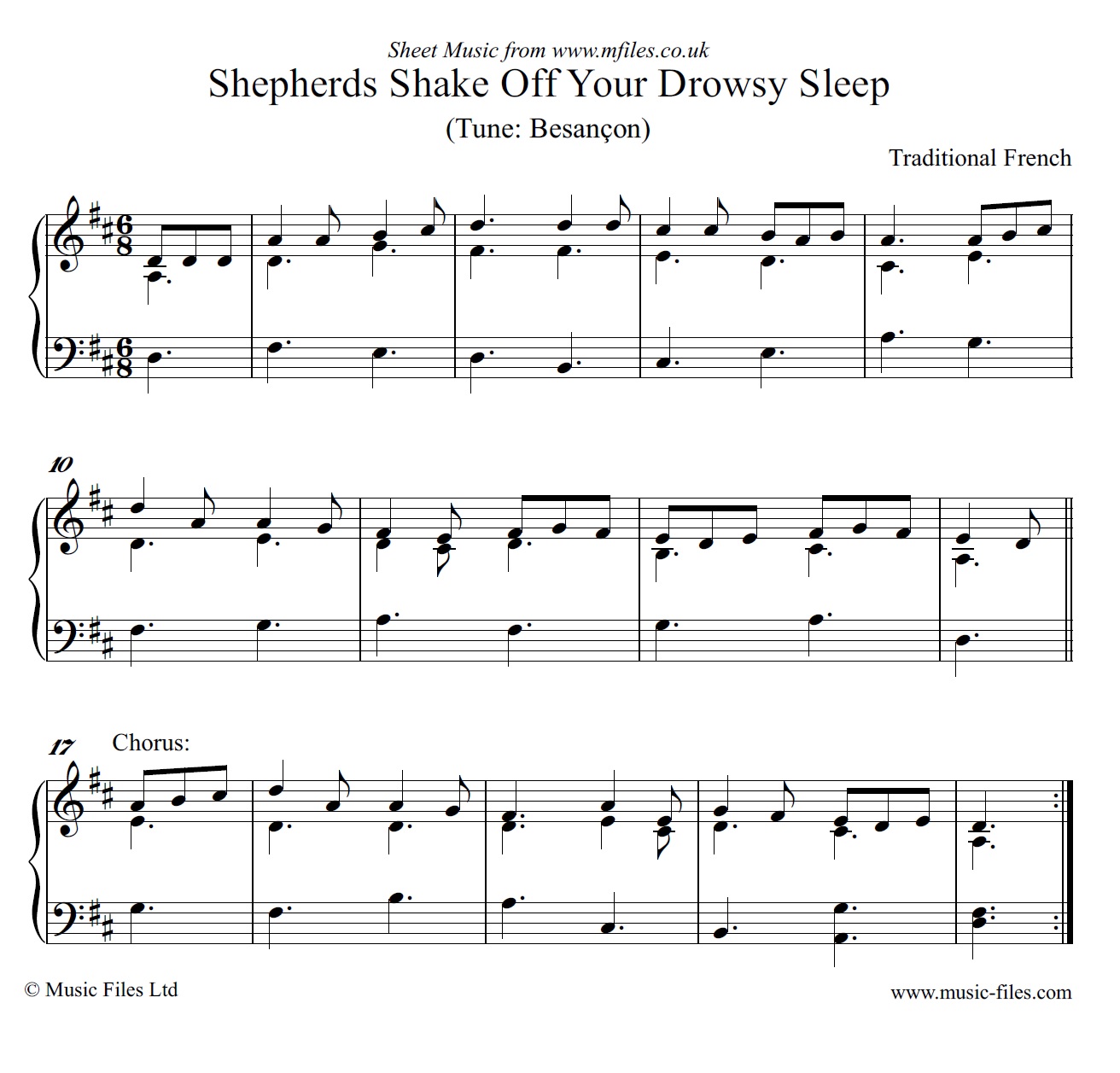 Shepherds Shake Off Your Drowsy Sleep (Piano) - piano sheet music 1st page